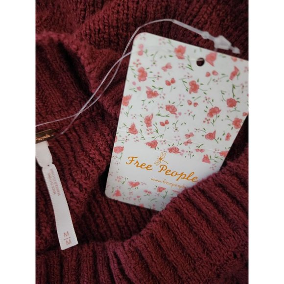 Free People NWT Candice Berry Long Slit Sheer Sweater Medium - Picture 6 of 8